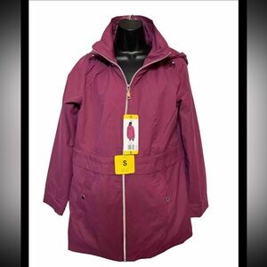 - Vince Camuto Womens Rain Jacket Pink Fuchsia Hooded Rain Jacket Size Sma…
